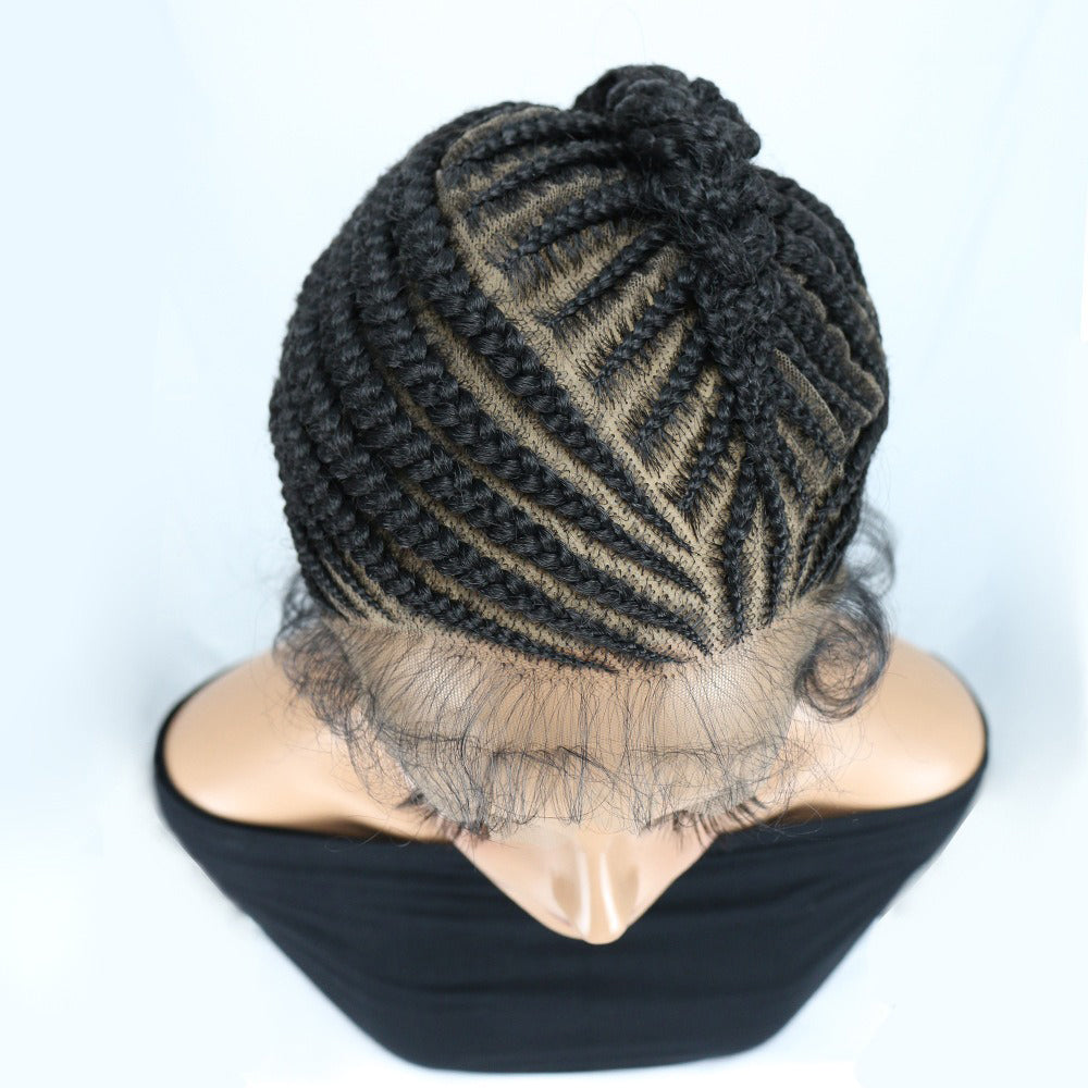 Black Full Lace Cornrow Braided Wigs