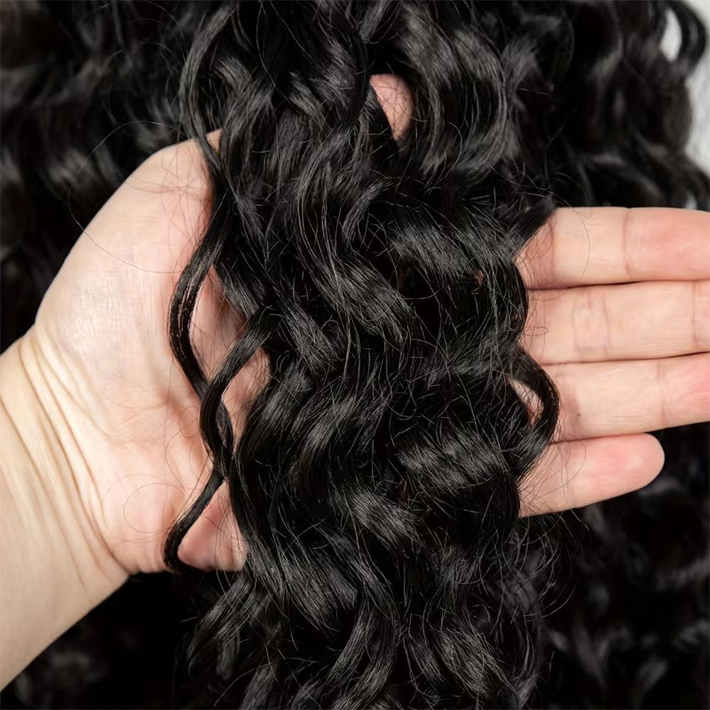 Lace Front Cornrow Braided Curly Wig Black