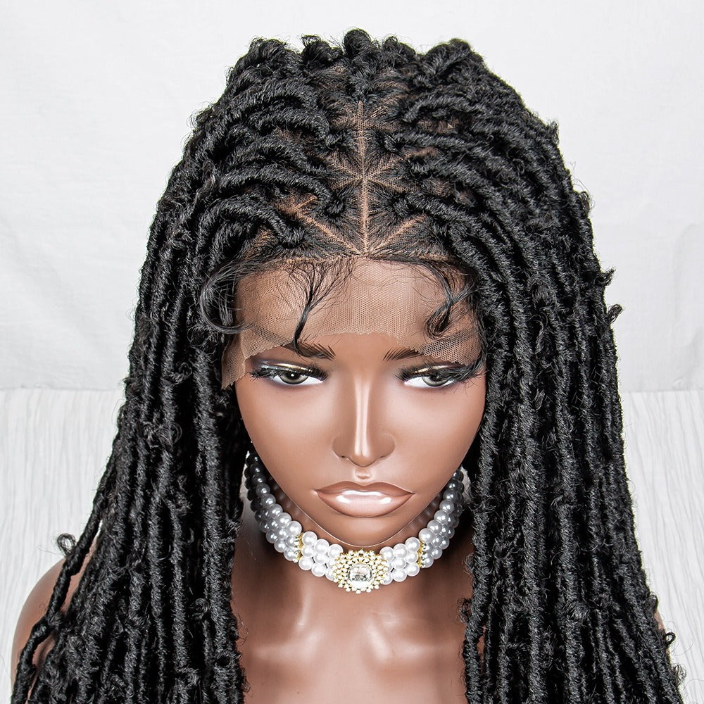 Boho Triangle Part Butterfly Locs Wig Black