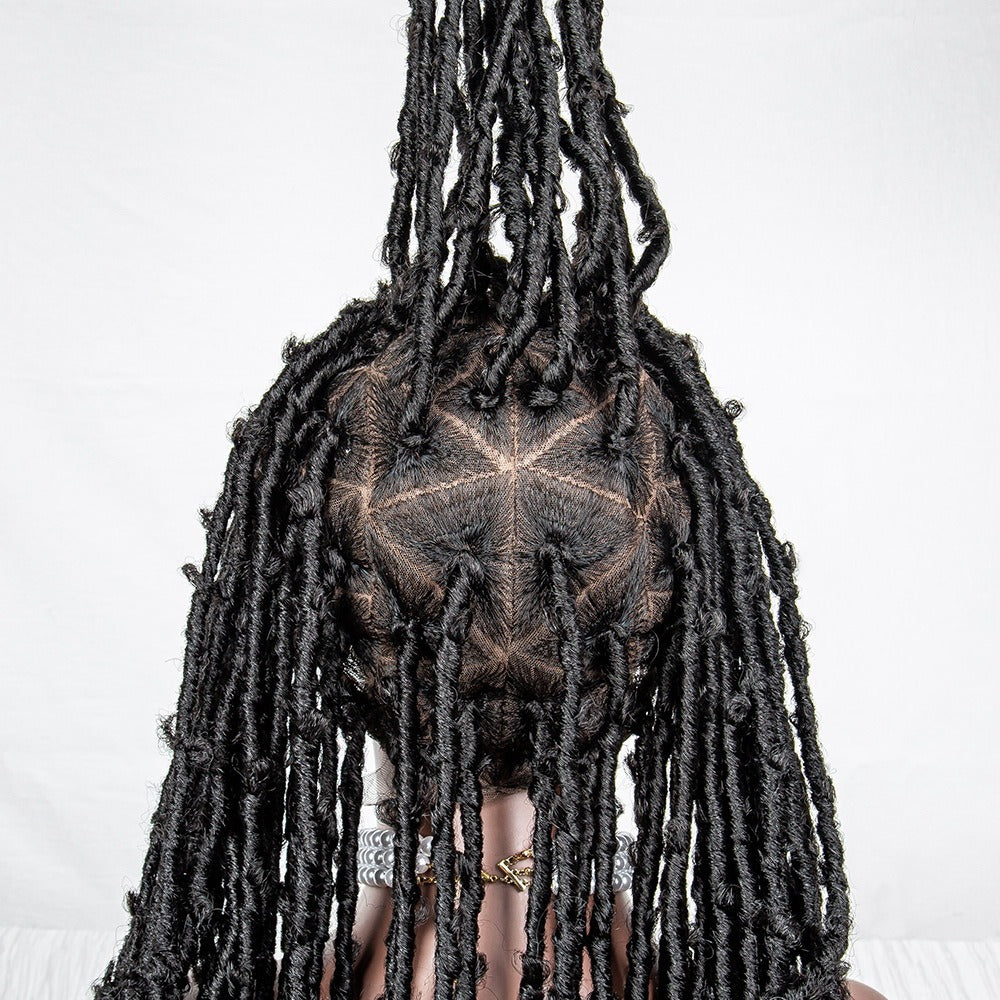 Black Boho Triangle Part Butterfly Locs Wig