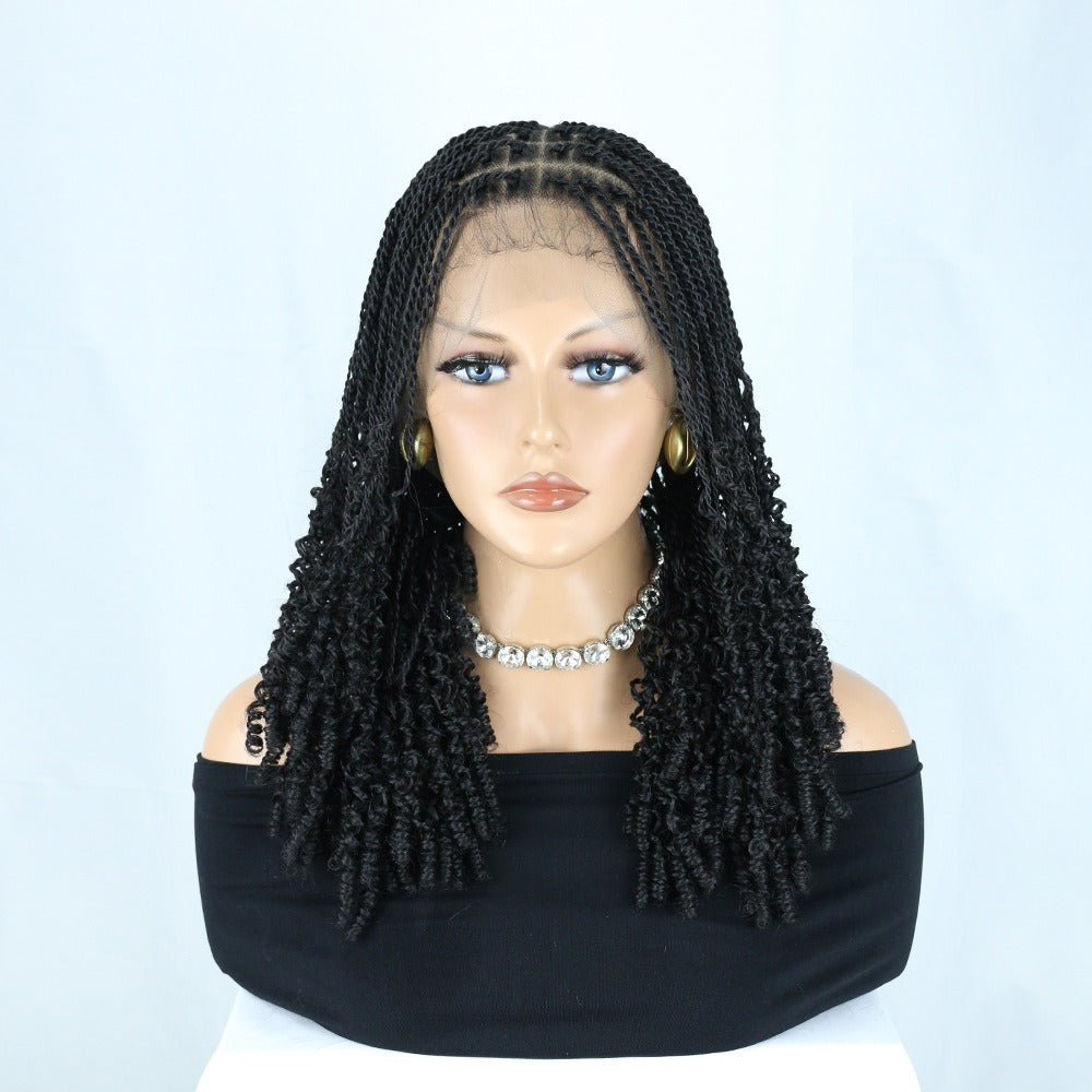 Black Full Lace Micro Twist Wig with Spring Curl Ends