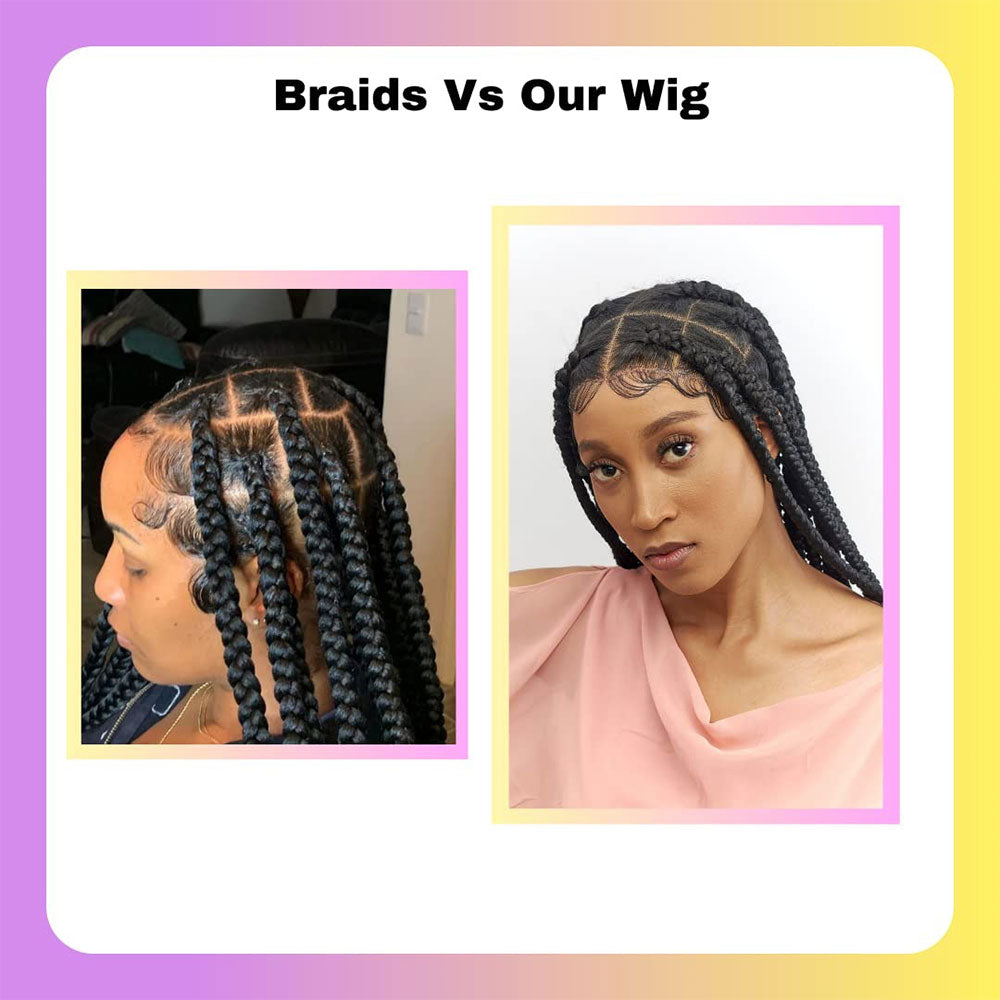 HD Full Lace Knotless Jumbo Box Braids Wig