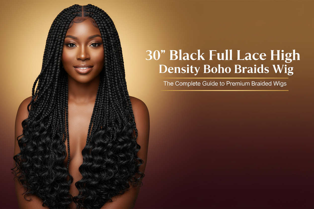 30" Black Full Lace High Density Boho Braids Wig:The Complete Guide to Premium Braided Wigs