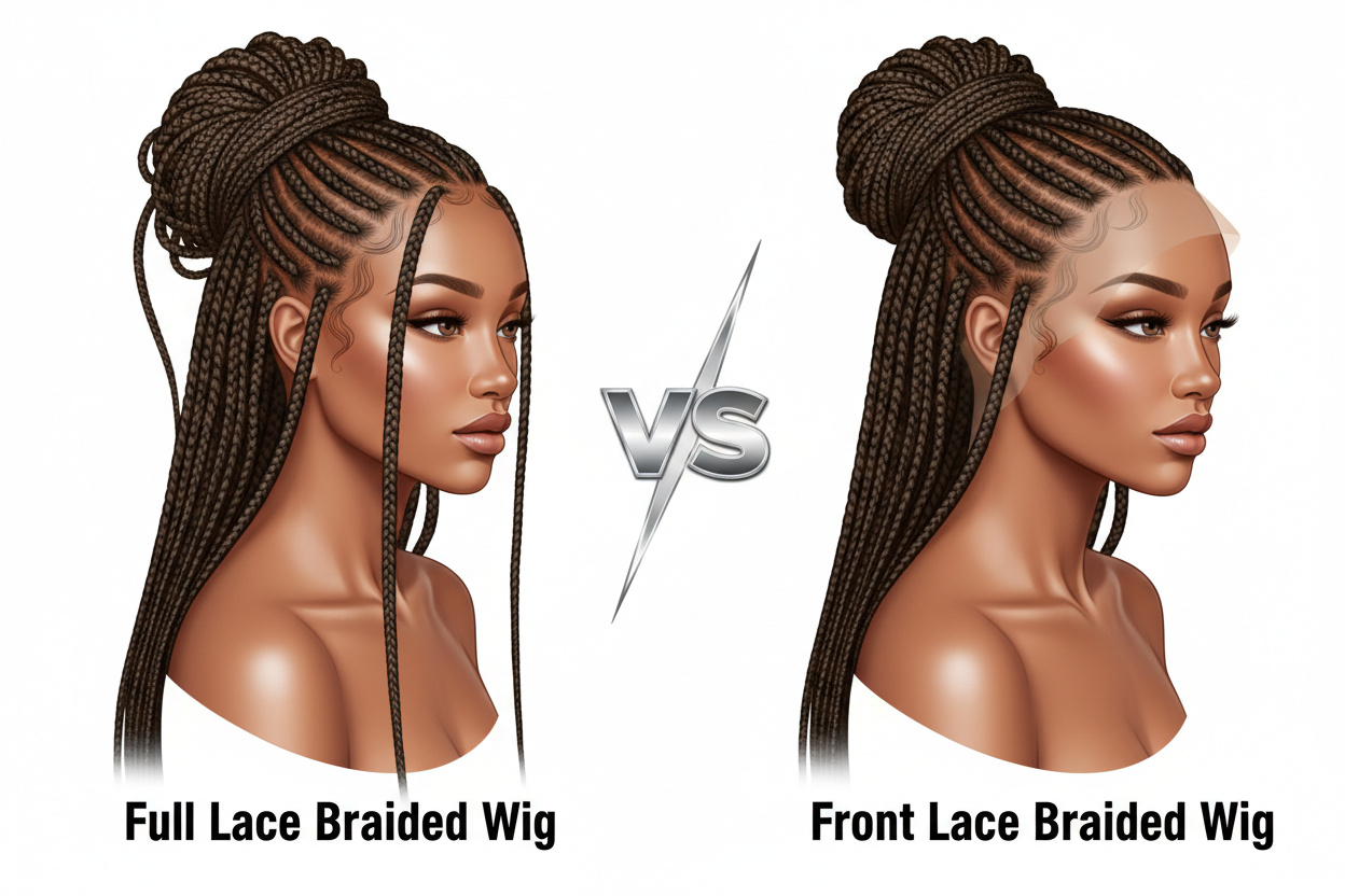 Full Lace Braided Wigs vs Front Lace Braided Wigs: What’s the Difference?