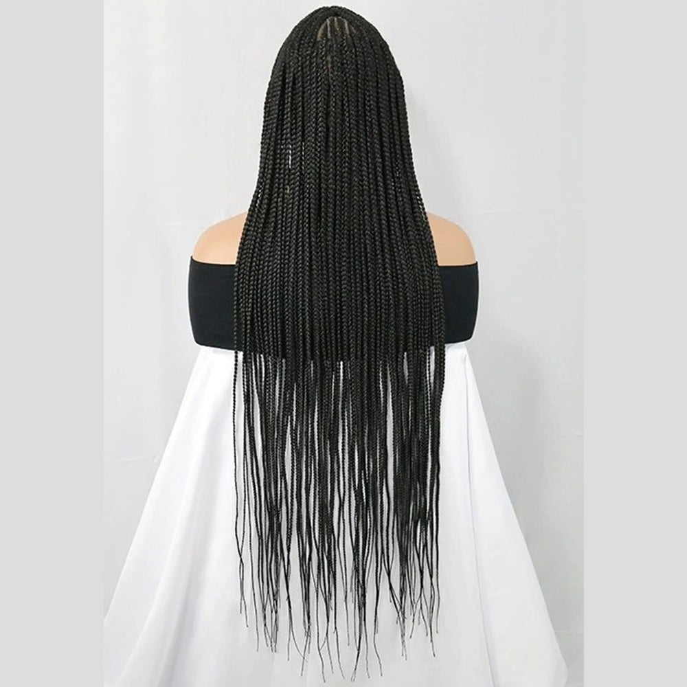 13x7 Lace Front Black Cornrow Braided Wig