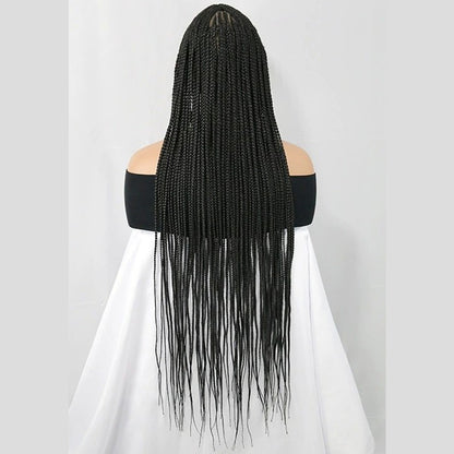 13x7 Lace Front Black Cornrow Braided Wig