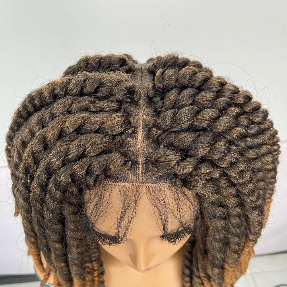 Brown Ombre Jumbo Senegalese Twist Bob Wig