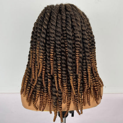 Brown Ombre Jumbo Senegalese Twist Bob Wig 14 inch