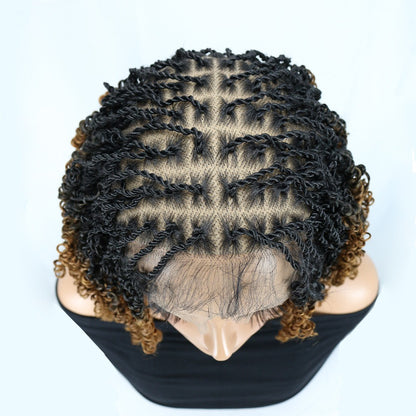 14 Inch Full Lace Ombre Boho Micro Twist Bob Wig
