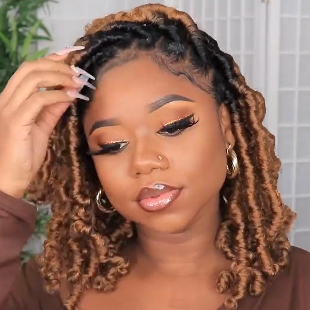 16 Inch Short Ombre Goddess Faux Locs Wig