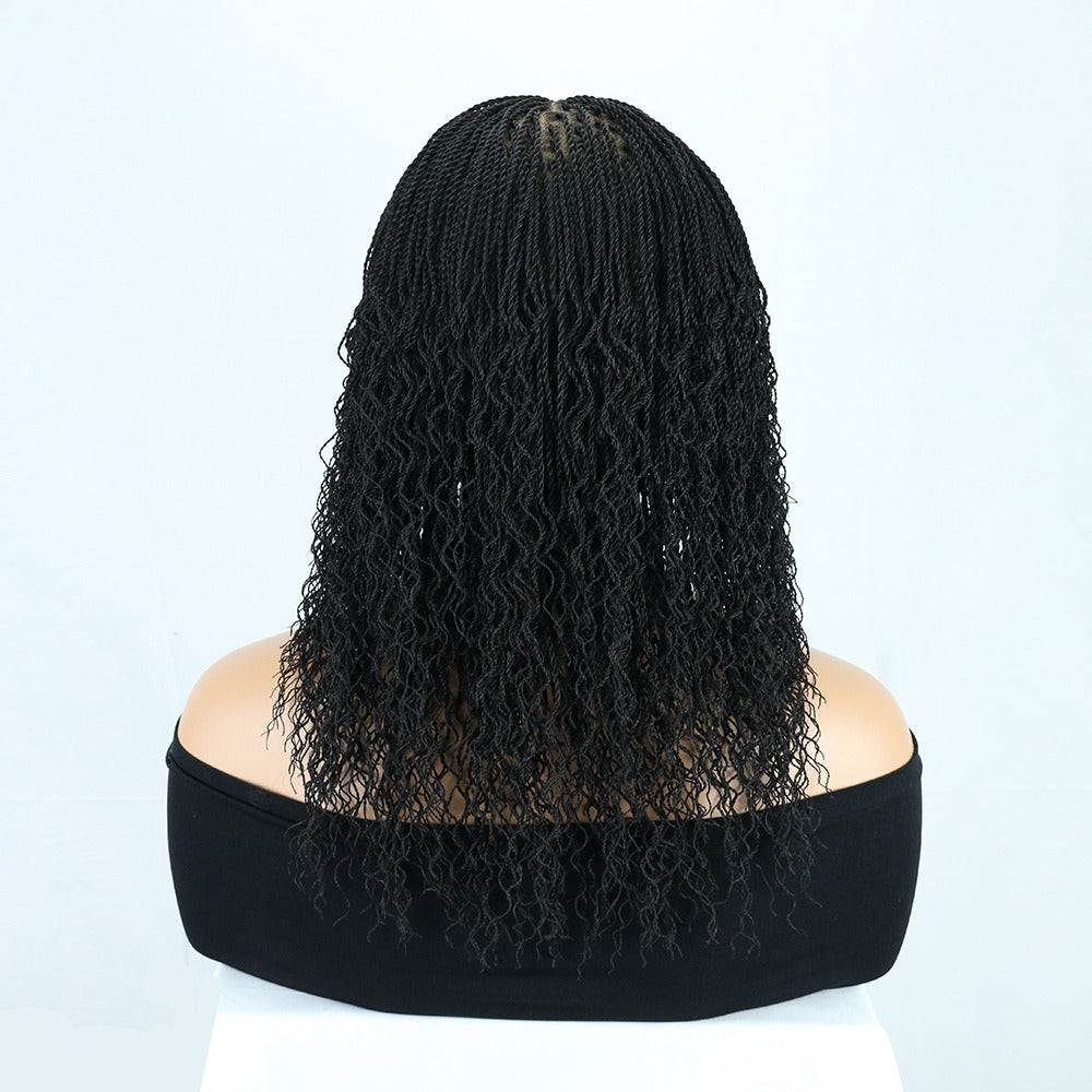 18" Black Full Lace Boho Senegalese Twist Wig