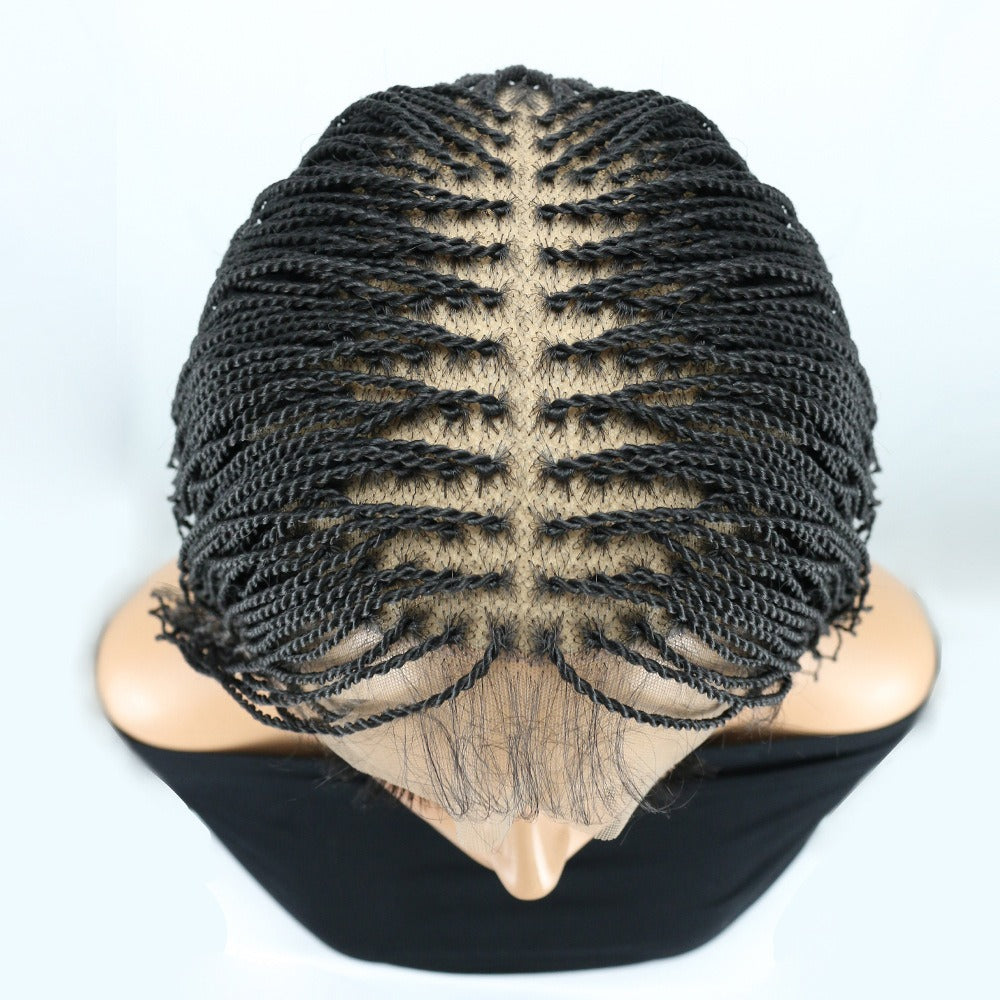 18" Full Lace Boho Senegalese Twist Wig Black 