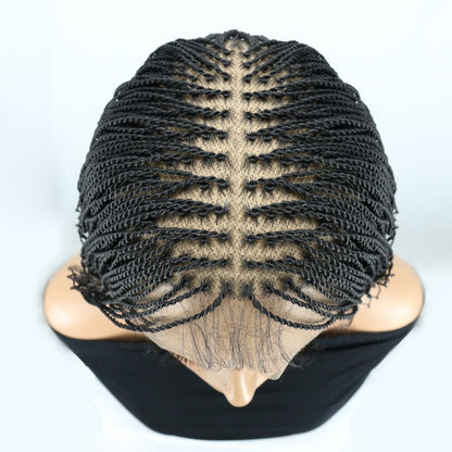 18" Full Lace Boho Senegalese Twist Wig Black 