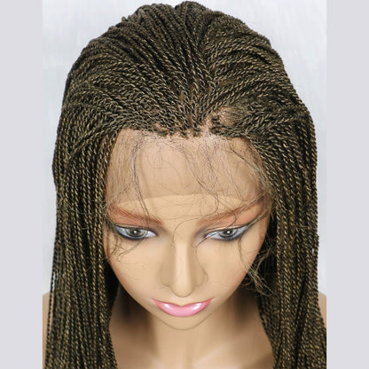 24" Ombre Blonde Micro Twist Braided Lace Front Wig