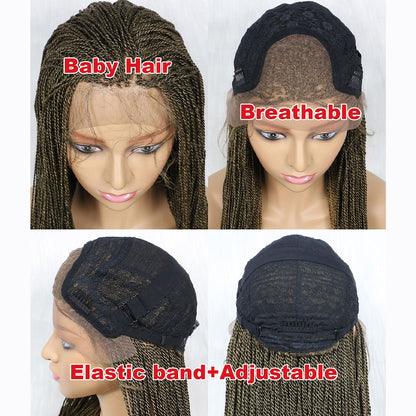 24" Ombre Blonde Micro Twist Braided Wig