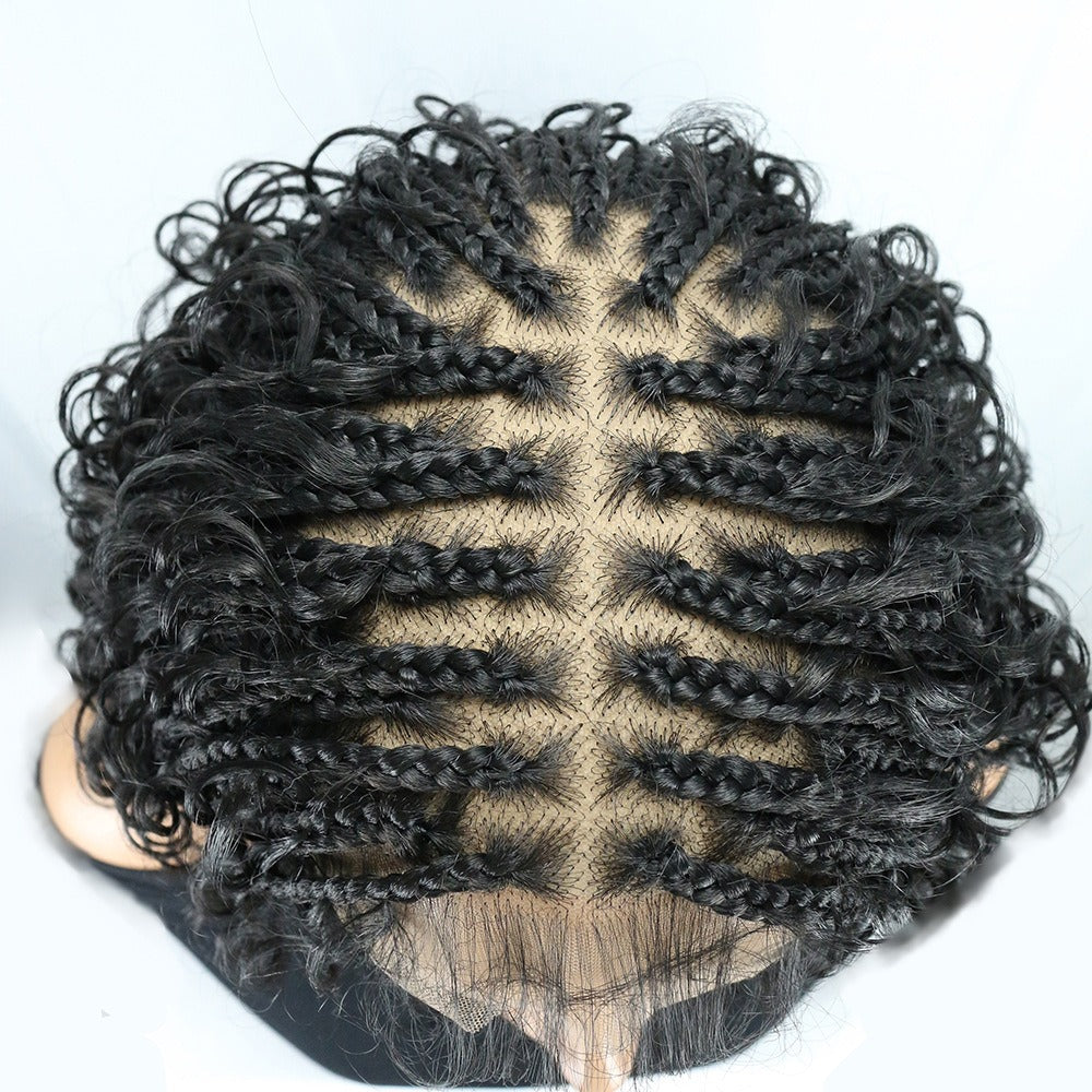 30" Full Lace High Density Boho Braids Wig Black 