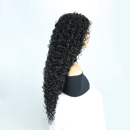 30 Inche Black Full Lace High Density Boho Braids Wig