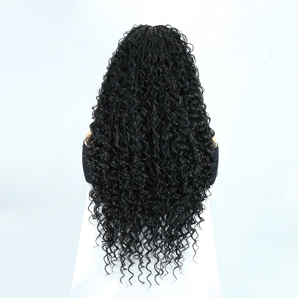 Black 30 Inche Full Lace High Density Boho Braids Wig
