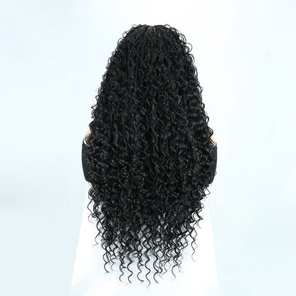 Black 30 Inche Full Lace High Density Boho Braids Wig
