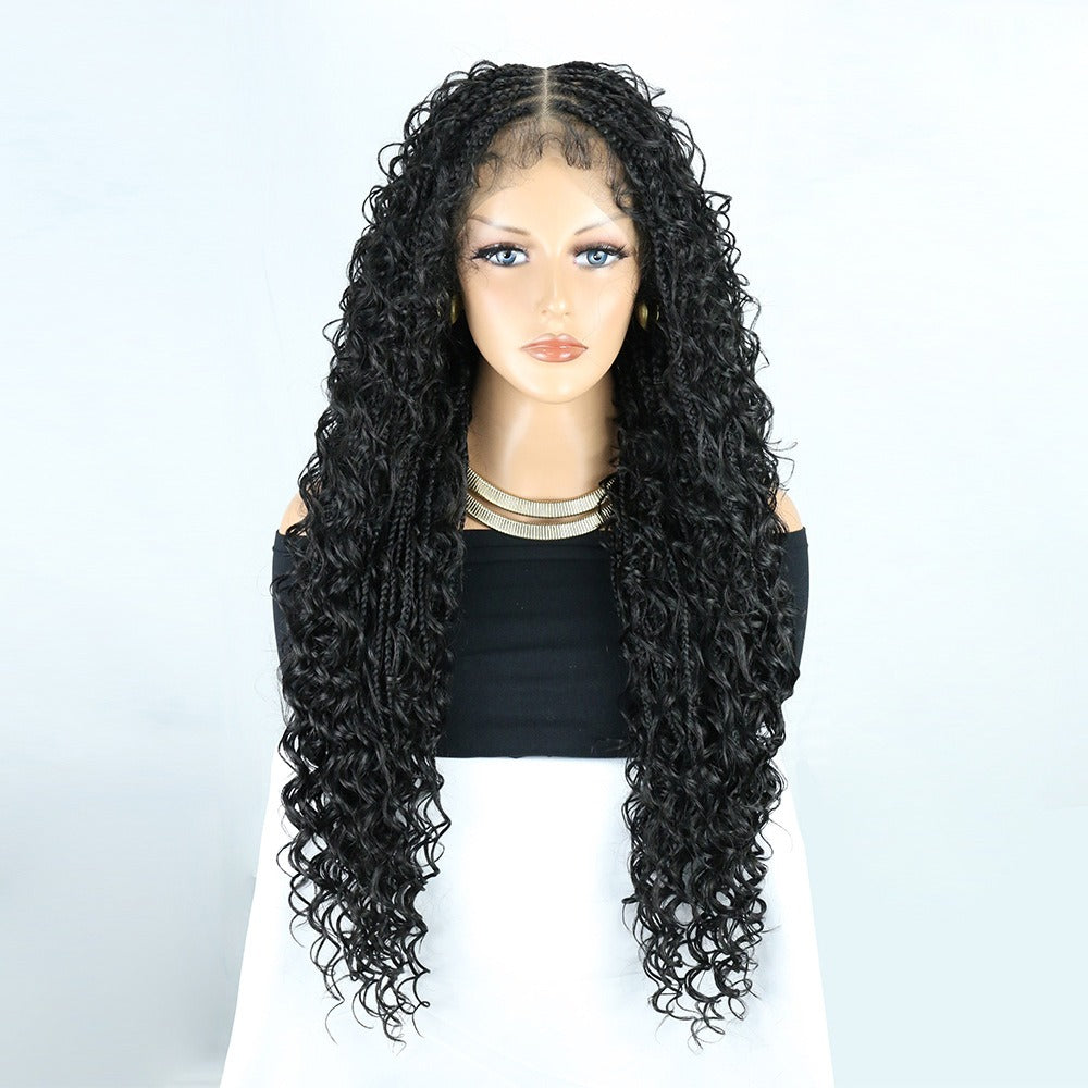 Black 30" Full Lace High Density Boho Braids Wig