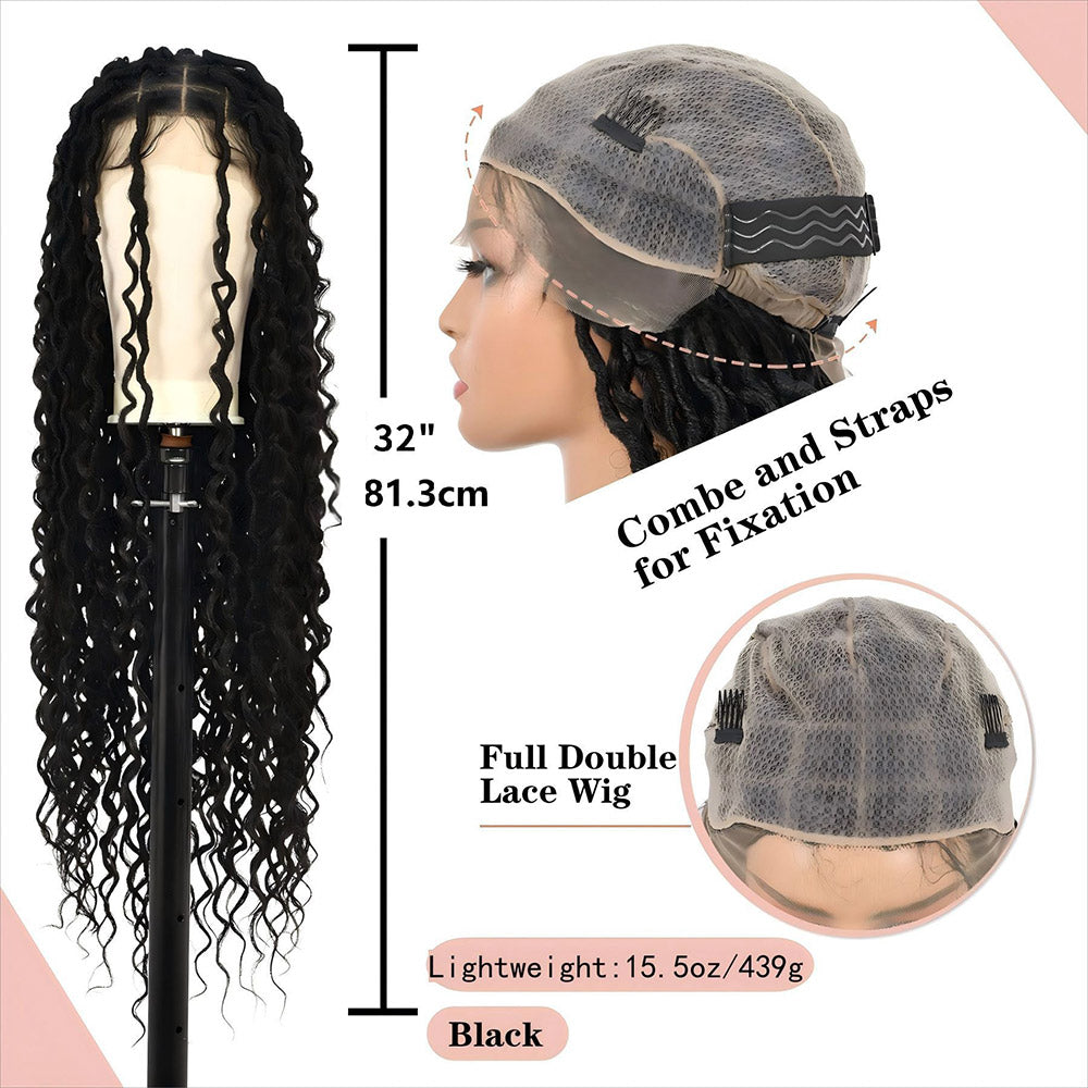 Full Lace Boho Faux Locs Braided Wig Length