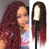 32" Full Lace Boho Faux Locs Braided Wig Burgundy