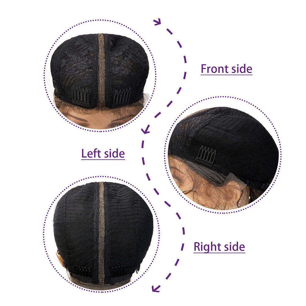 36 Inch Lace Front 2 Dutch Braids Cornrow Braided Wig Black Detail