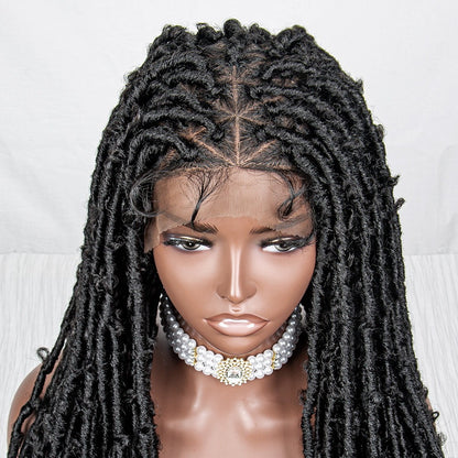 Boho Triangle Part Butterfly Locs Wig Black 