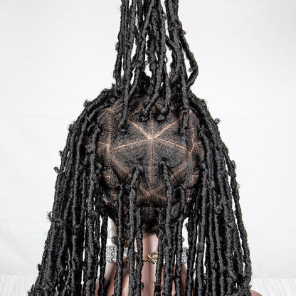 Black Boho Triangle Part Butterfly Locs Wig 