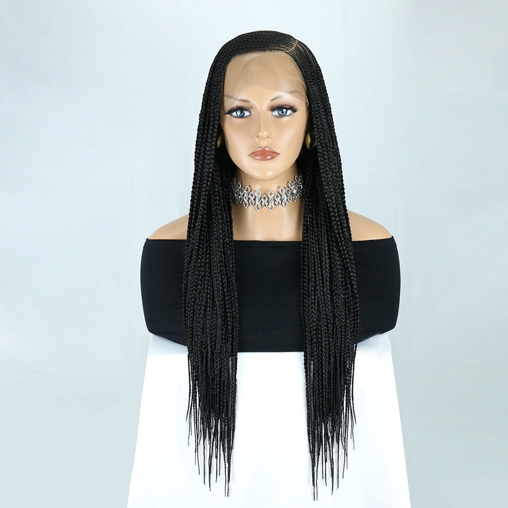 Black Full Lace Straight Back Cornrow Braided Wig For Black Women
