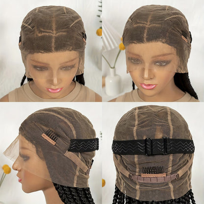 Full Lace Hand Braided Box Braids Wig Black