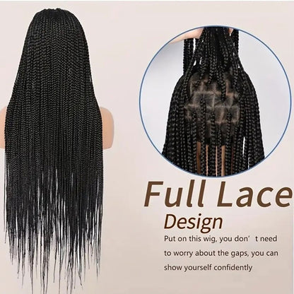Full Lace Hand-Braided Box Braid Wig