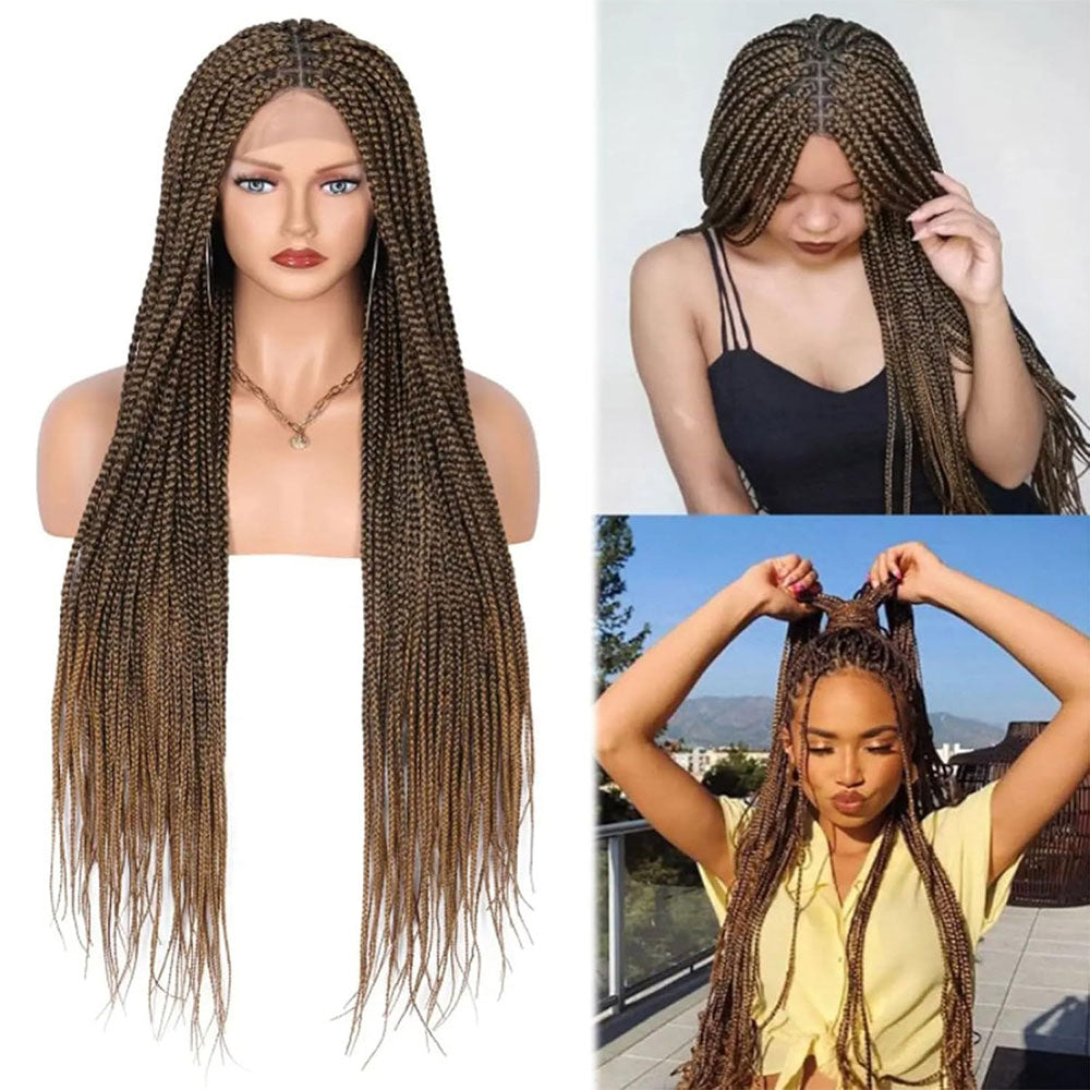 Honey Blonde Full Lace Hand-Braided Box Braid Wig 