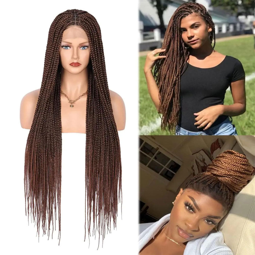 Full Lace 100% Hand-Braided Box Braid Wig T30