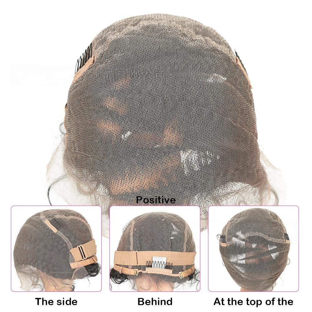Full Lace Hand-Braided Cornrow Low Bun Braided Wig