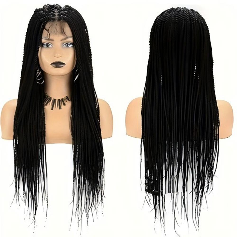 Full Lace Knotless Senegalese Twist Braided Wig Black