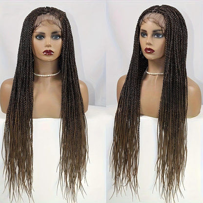 Full Lace Knotless Senegalese Twist Braided Wig Honey Blonde