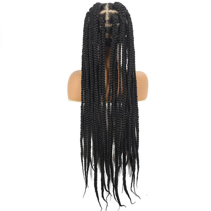 HD Full Lace Knotless Jumbo Box Braids Wig Back View