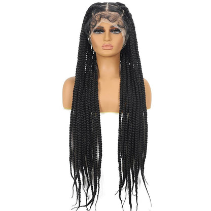 HD Full Lace Knotless Jumbo Box Braids Wig Large Square Parts