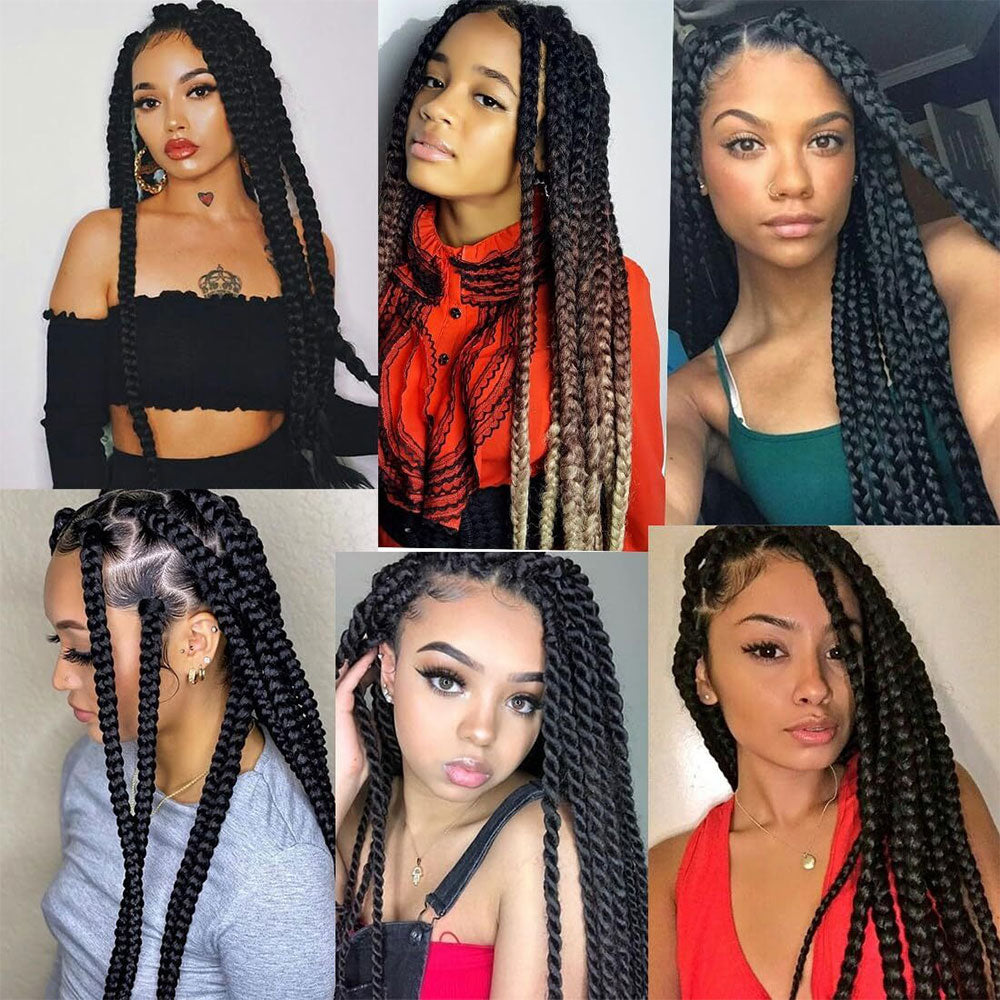 HD Full Lace Knotless Jumbo Box Braids Wig 