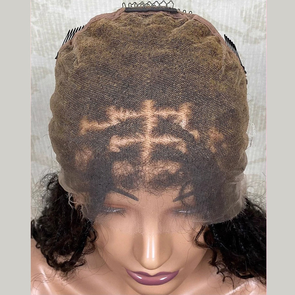 100% Human Hair Full Lace Boho Braided Wig
