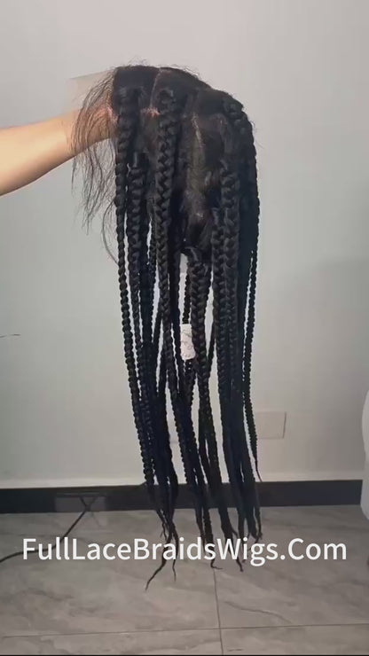 32 Inch HD Full Lace Knotless Jumbo Box Braids Wig video