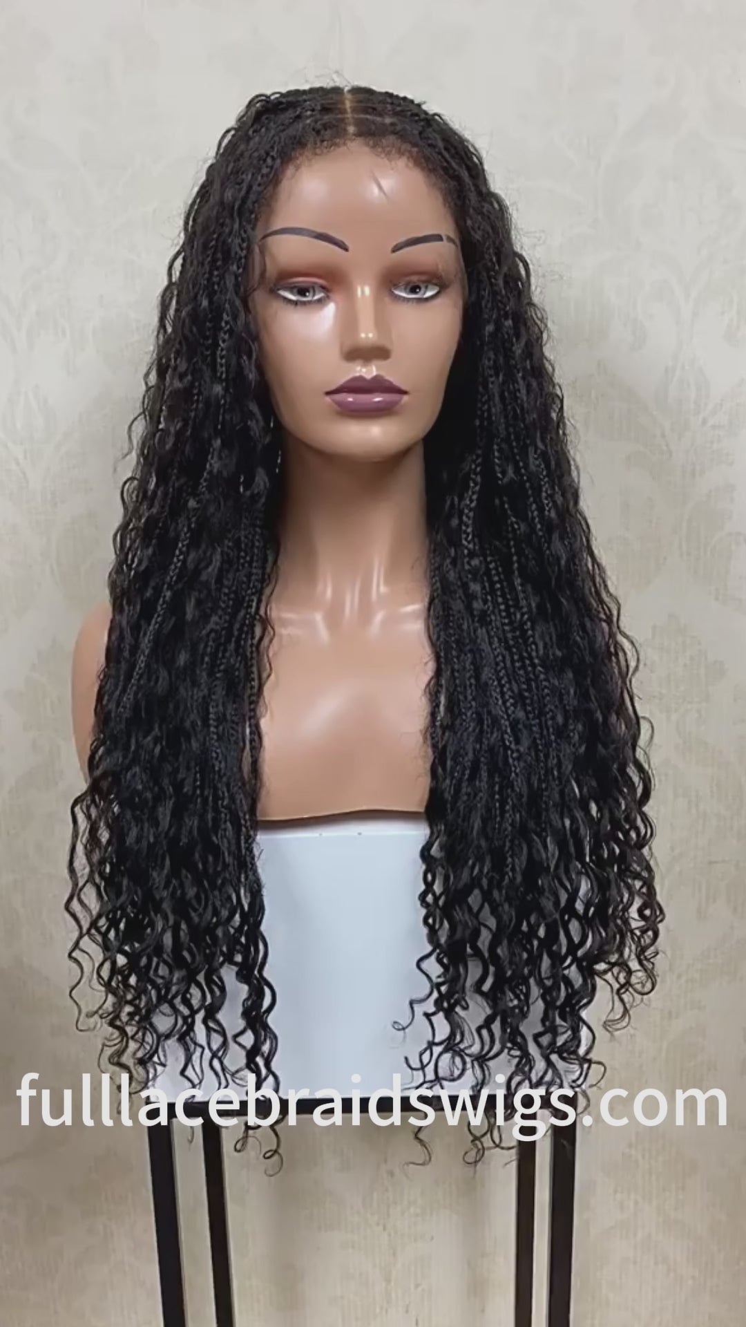 100% Human Hair Full Lace Boho Braided Wig Video